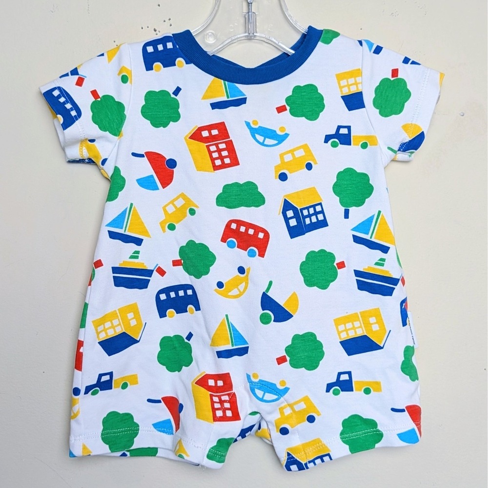 Marimekko Baby Bus Car Town One Piece Jumpsuit Romper Short Sleeve Baby 3 Months
